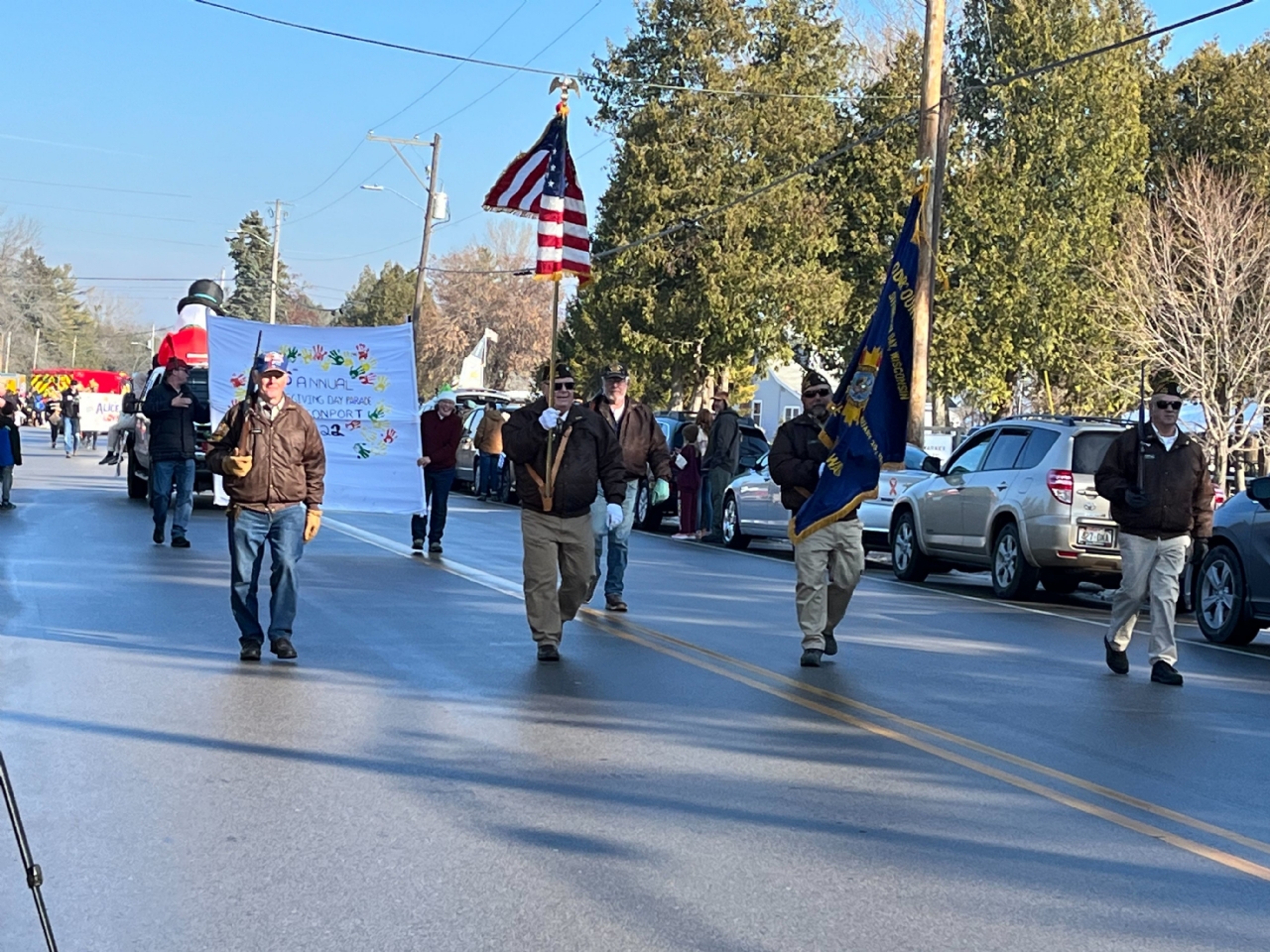 Post 3088 led the Thanksgiving Day Parade in Jacksonport